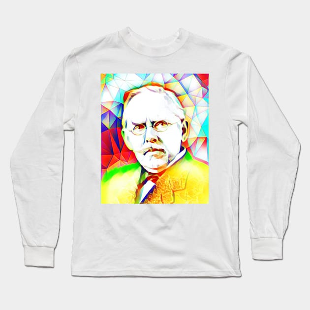 Jacob Riis Colourful Portrait | Jacob Riis artwork 12 Long Sleeve T-Shirt by JustLit